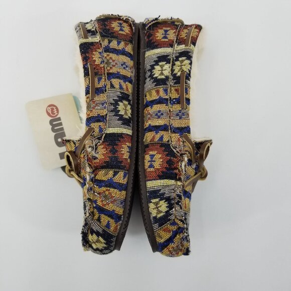 Lamo Size 5 Aztec Print Sherpa Lined Memory Foam Moccasin Slippers House Shoes - Picture 6 of 11